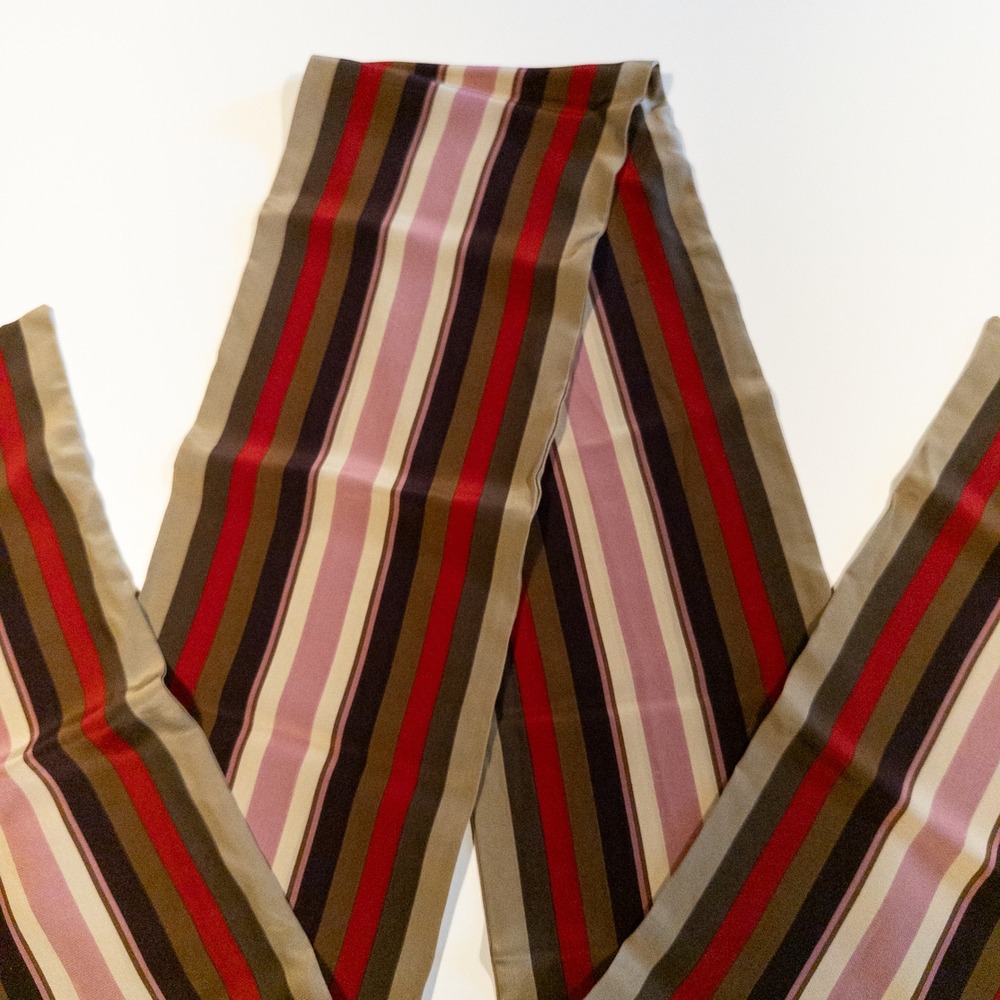 Silk Scarf Lot 4 Pieces Square Rectangular Stripe Plaid Animal Vera Isa Ginnie - Picture 3 of 16